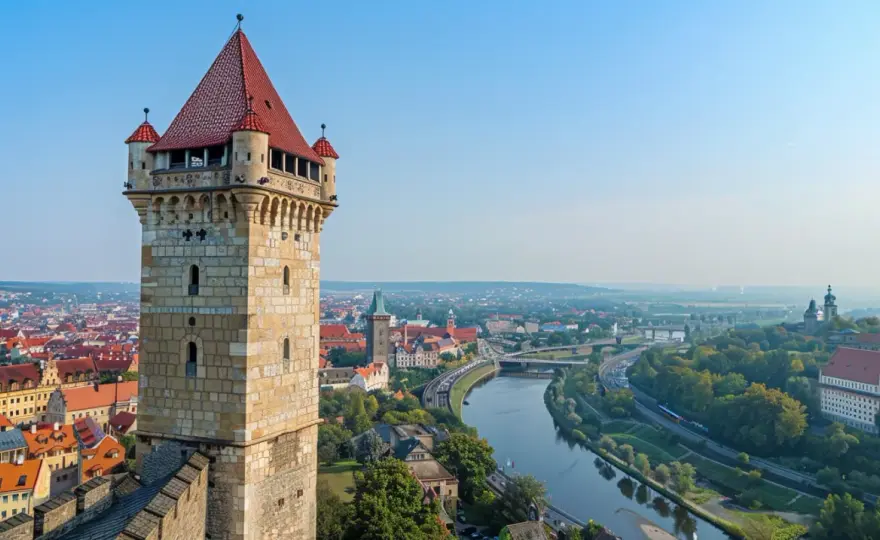 Cieszyn: Wieża Piastowska - Symbol miasta z widokiem na Czechy